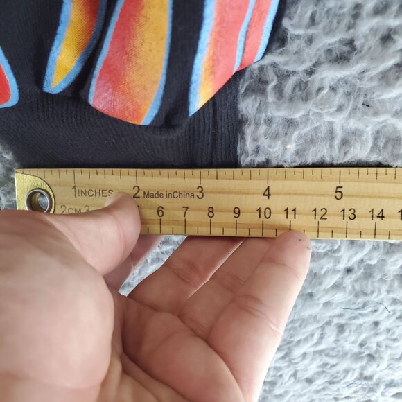 Carbon Pants Mens Medium Black Flame Graphic Drawstring Casual Joggers - Picture 8 of 10